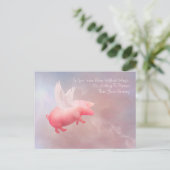 Vliegende varken kweek je vleugels briefkaart (Staand voorkant)