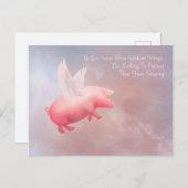 Vliegende varken kweek je vleugels briefkaart (Voorkant / Achterkant)