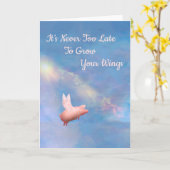 Vliegende varken kweek je vleugels kaart (Gele Bloem)