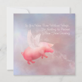 Vliegende varken kweek je vleugels notitiekaartje
