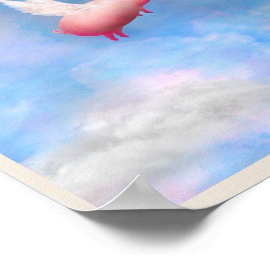 Vliegende varken kweek je vleugels poster (Hoek)