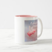 Vliegende varken kweek je vleugels tweekleurige koffiemok (Voorkant rechts)