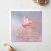 Vliegende varken kweekt uw Kaart van Wingen Notitiekaartje (Voorkant / Achterkant in situ)