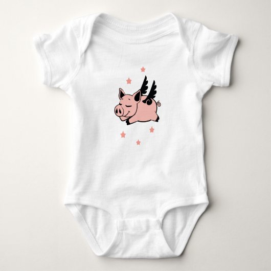 Vliegende varken met Angel Wings Fly Pigs Romper (Voorkant)
