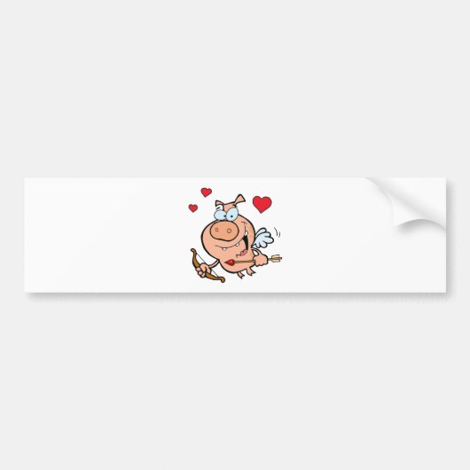 Vliegende Varken met Bow en Pijl Bumpersticker (Voorkant)