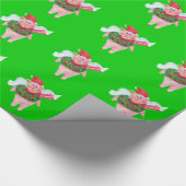 Vliegende varken met papier met grote, kerstcadeau (Hoek)