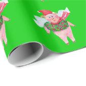 Vliegende varken met papier met grote, kerstcadeau (Rol Hoek)