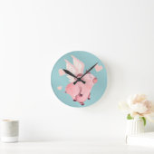 Vliegende varken met vleugels wanneer varkens Blau Ronde Klok (Huis)