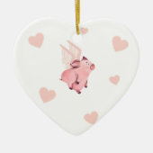 Vliegende varken met vleugels wanneer varkens vlie keramisch ornament (Voorkant)