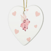 Vliegende varken met vleugels wanneer varkens vlie keramisch ornament (Links)