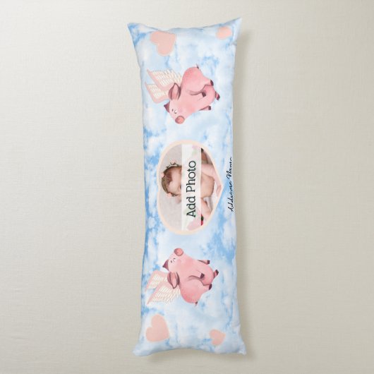 Vliegende varken met vleugels wanneer varkens vlie lichaamskussen (Achterkant (Verticaal))