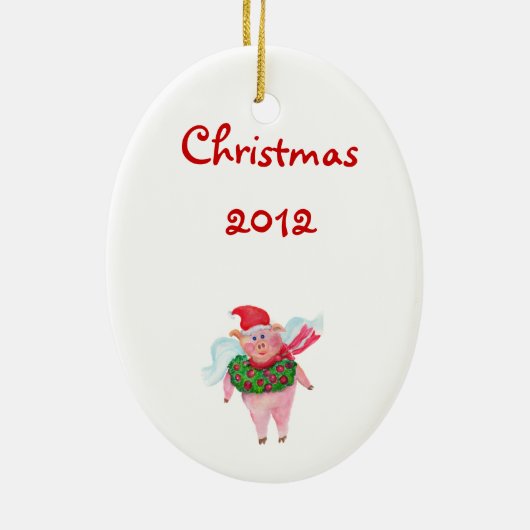 Vliegende varken met Wreath Ornament (Achterkant)