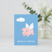 Vliegende Varken Mist Je Briefkaart (Staand voorkant)