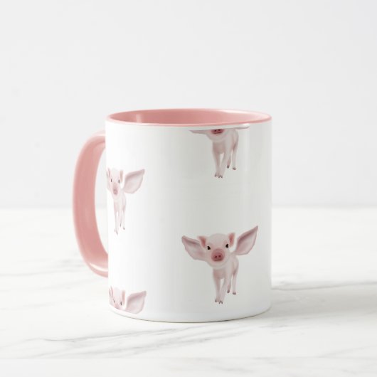 Vliegende varken mok (Voorkant links)
