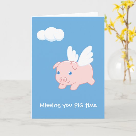 Vliegende varken ontbreekt u blanco kaart (Gele Bloem)