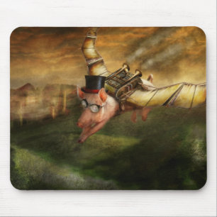 Vliegende Varken - Steampunk - Het vliegende zwijn Muismat