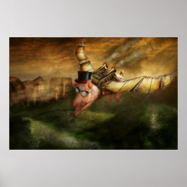Vliegende Varken - Steampunk - Het vliegende zwijn Poster