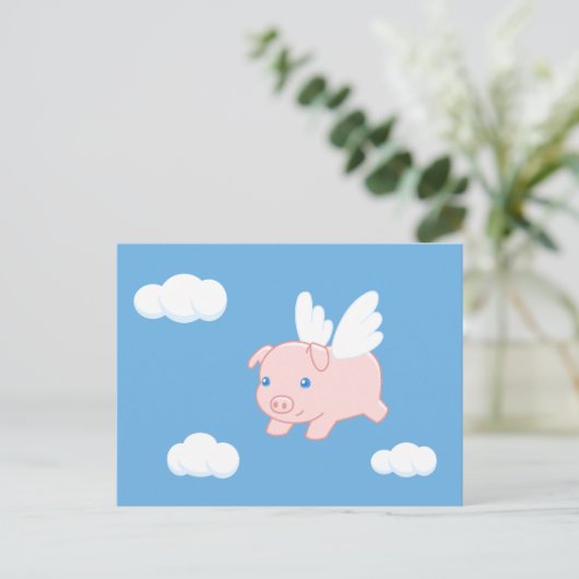 Vliegende varken - Stomme biggetjes met vleugels Briefkaart (Staand voorkant)