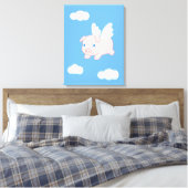 Vliegende varken - Stomme biggetjes met vleugels Canvas Afdruk (Insitu (Slaapkamer))