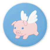 Vliegende varken - Stomme biggetjes met vleugels Keramische Knop (Voorkant)