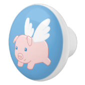 Vliegende varken - Stomme biggetjes met vleugels Keramische Knop (Rechts)