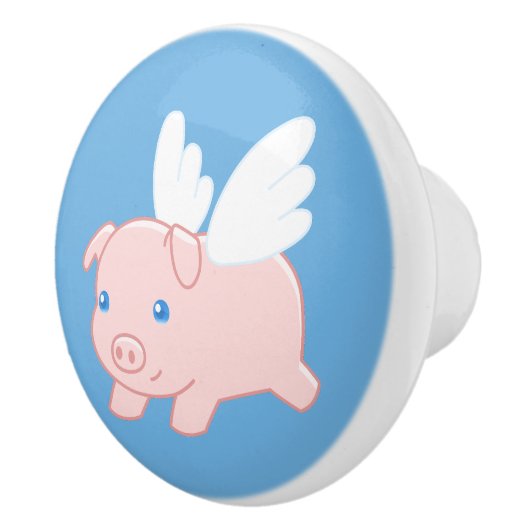 Vliegende varken - Stomme biggetjes met vleugels Keramische Knop (Rechts)