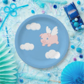 Vliegende varken - Stomme biggetjes met vleugels Papieren Bordje (Feest)