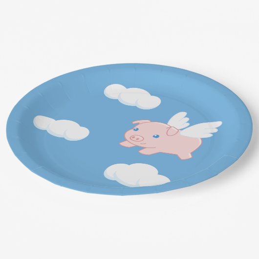 Vliegende varken - Stomme biggetjes met vleugels Papieren Bordje (Gekanteld)