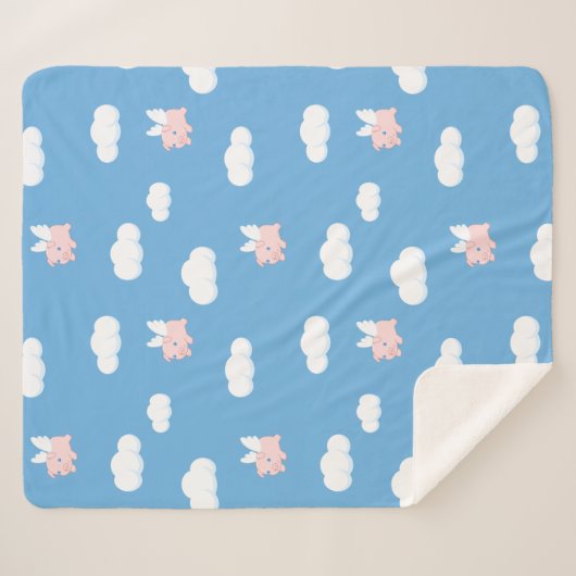 Vliegende varken - Stomme biggetjes met vleugels Sherpa Deken (Voorkant (horizontaal))