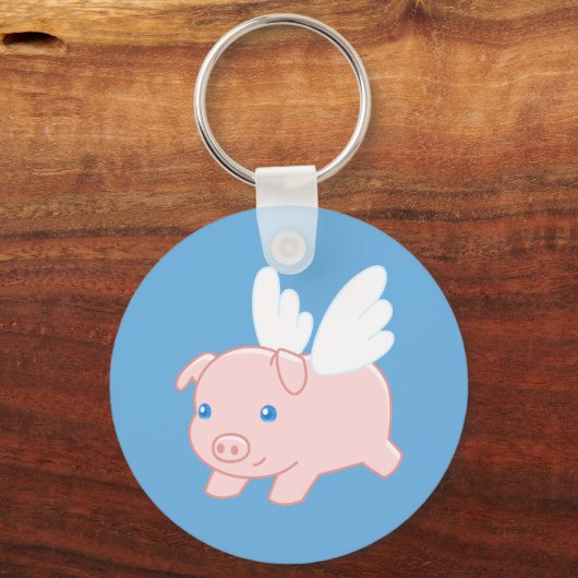 Vliegende varken - Stomme biggetjes met vleugels Sleutelhanger (Achterkant)
