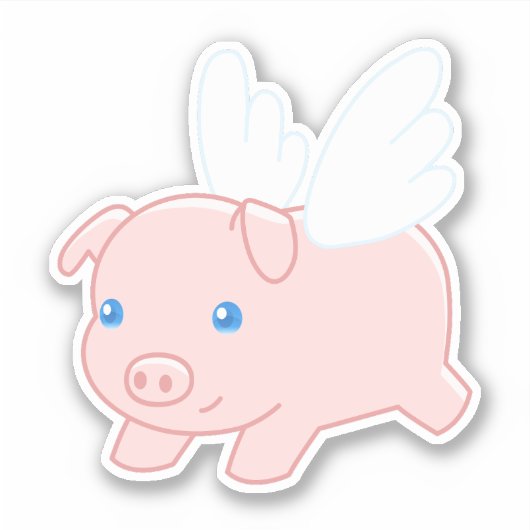 Vliegende varken - Stomme biggetjes met vleugels Sticker (Voorkant)