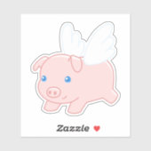 Vliegende varken - Stomme biggetjes met vleugels Sticker (Vel)