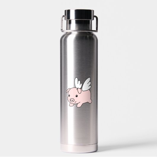 Vliegende varken - Stomme biggetjes met vleugels Waterfles (Achterkant)