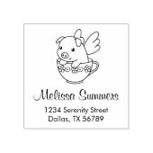 Vliegende Varken - Varkensgiet met Wingen in een A Rubberstempel (Afrduk)