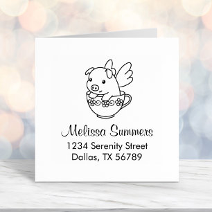 Vliegende Varken - Varkensgiet met Wingen in een A Zelfinktende Stempel