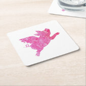 Vliegende varken, varkenskunst, varkensdecor kartonnen onderzetters (Schuin)