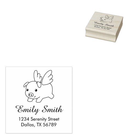 Vliegende Varken - Varkensspijn met het Adres van  Rubberstempel (Gestempeld)