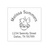 Vliegende varken - Varkenszool met vleugels in een Rubberstempel (Afrduk)