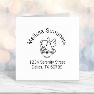 Vliegende varken - Varkenszool met vleugels in een Zelfinktende Stempel