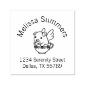 Vliegende varken - Varkenszool met vleugels in een Zelfinktende Stempel (Design)