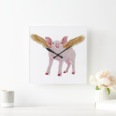 Vliegende varken vierkante klok (Huis)