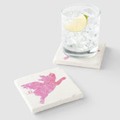 Vliegende varken, wanneer Varkens vliegen, varken, Stenen Onderzetter (Zijkant)