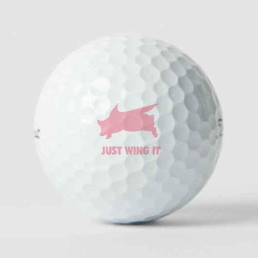 Vliegende varken wringt gewoon met Golf Balls Golfballen (Voorkant)