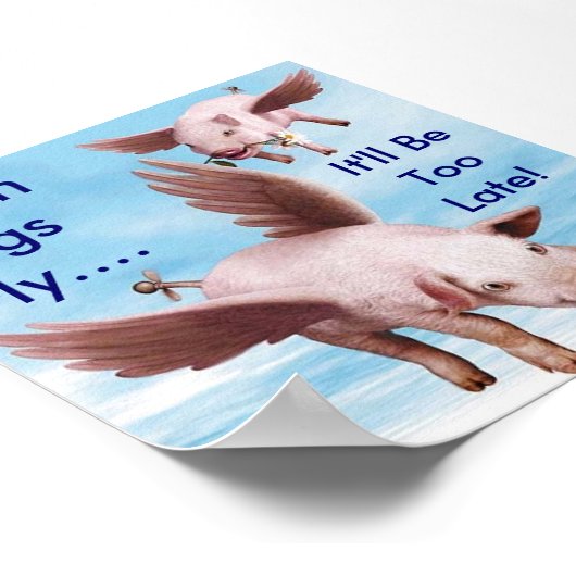 Vliegende varkens, als varkens vliegen...Het zal t Poster (Hoek)