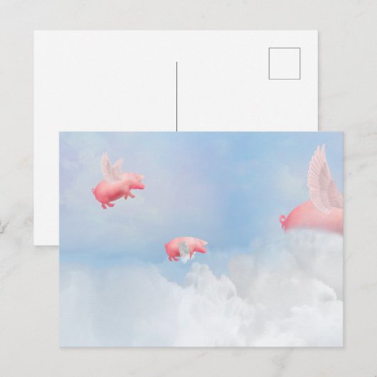 Vliegende varkens briefkaart (Voorkant / Achterkant)