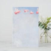Vliegende varkens briefpapier (Staand voorkant)