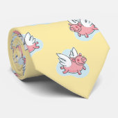 Vliegende Varkens Chinees nieuwjaar geel Stropdas (Opgerold)