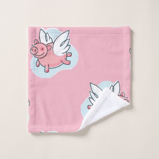 Vliegende varkens Chinese verjaardag Kies kleur B Bad Handdoek (Wasdoekje)