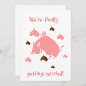 vliegende varkens "eindelijk getrouwd" uitnodiging (Voorkant / Achterkant)