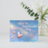 Vliegende varkens hebben een ongelooflijke dag briefkaart (Staand voorkant)